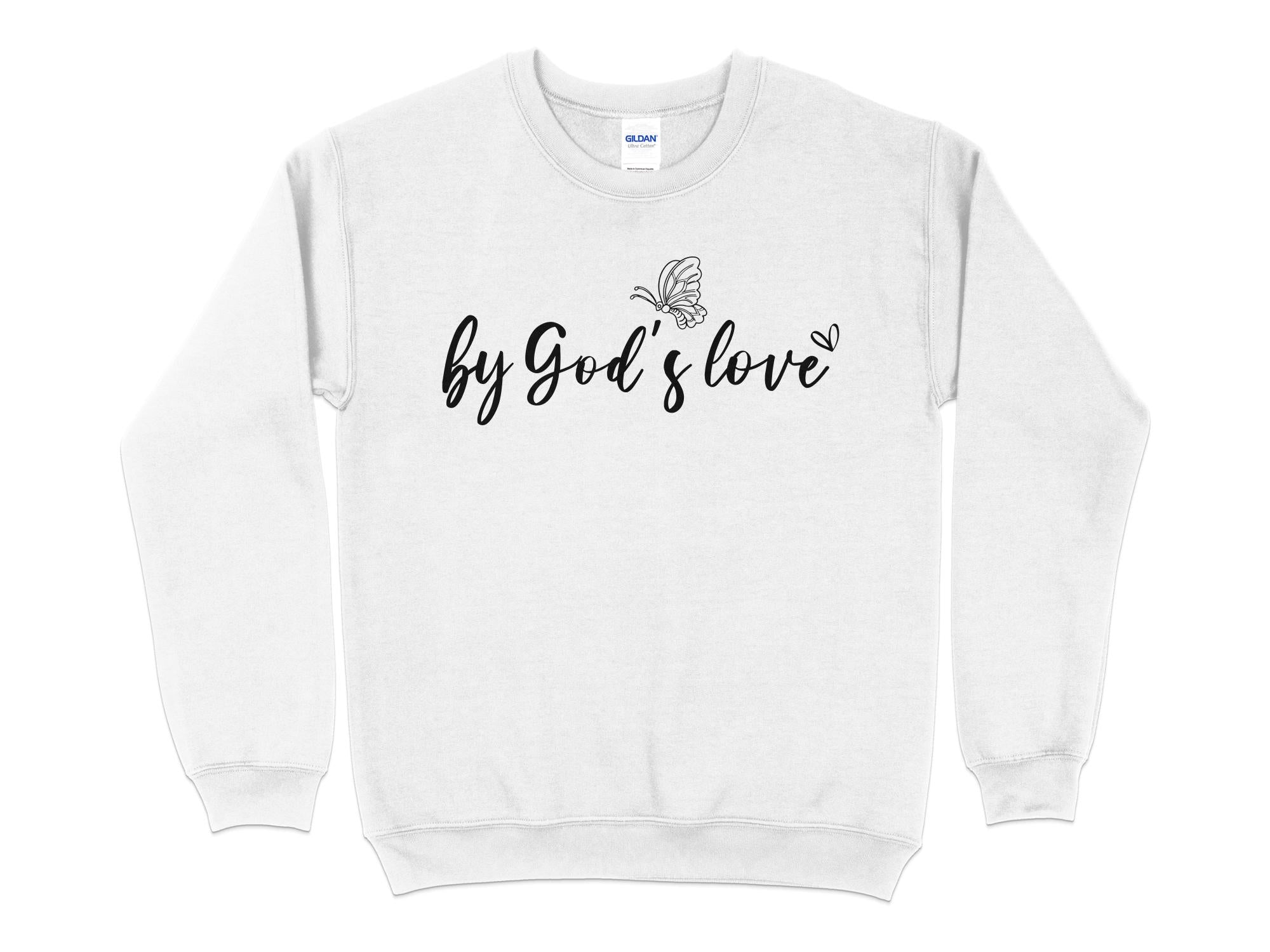 Uplifting Butterfly Christian Sweatshirt - By God's Love, Unisex