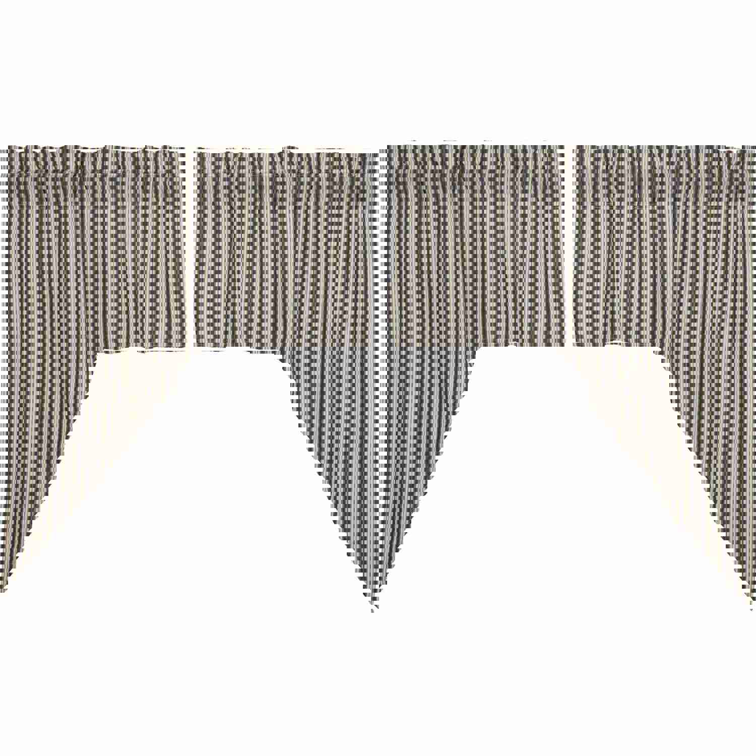 Charming Prairie Swag Curtains with Ticking Stripe Pattern