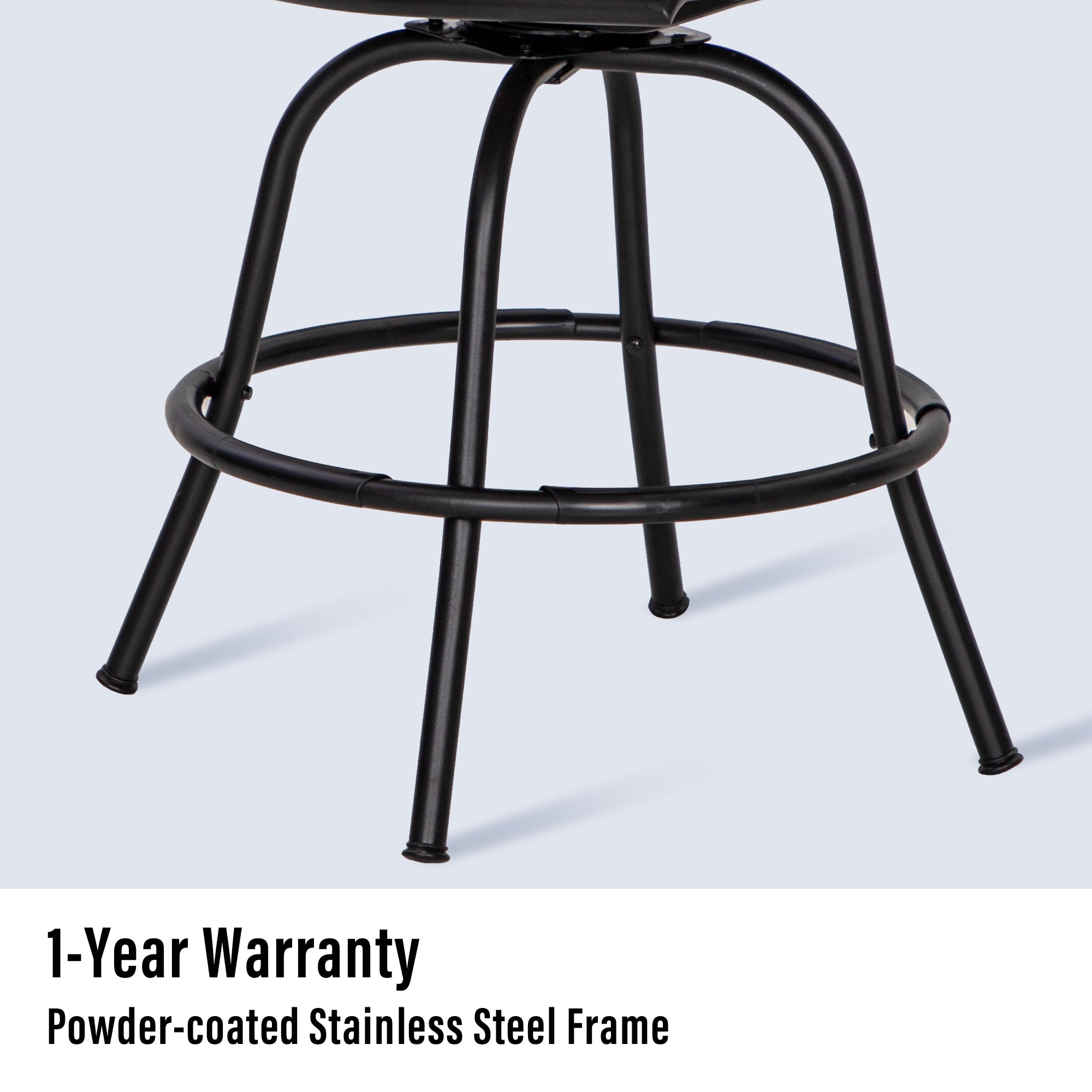 PHI VILLA Outdoor Swivel Bar Stools with Cushion and High Table