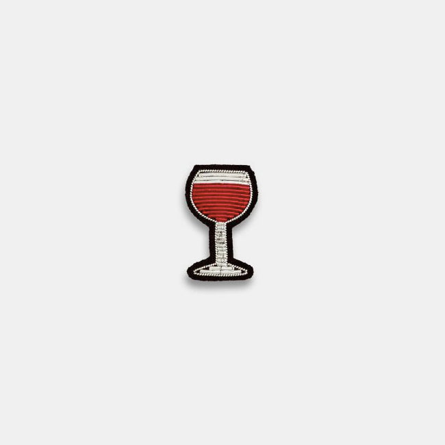 Elegant Glass of Red Wine Brooch