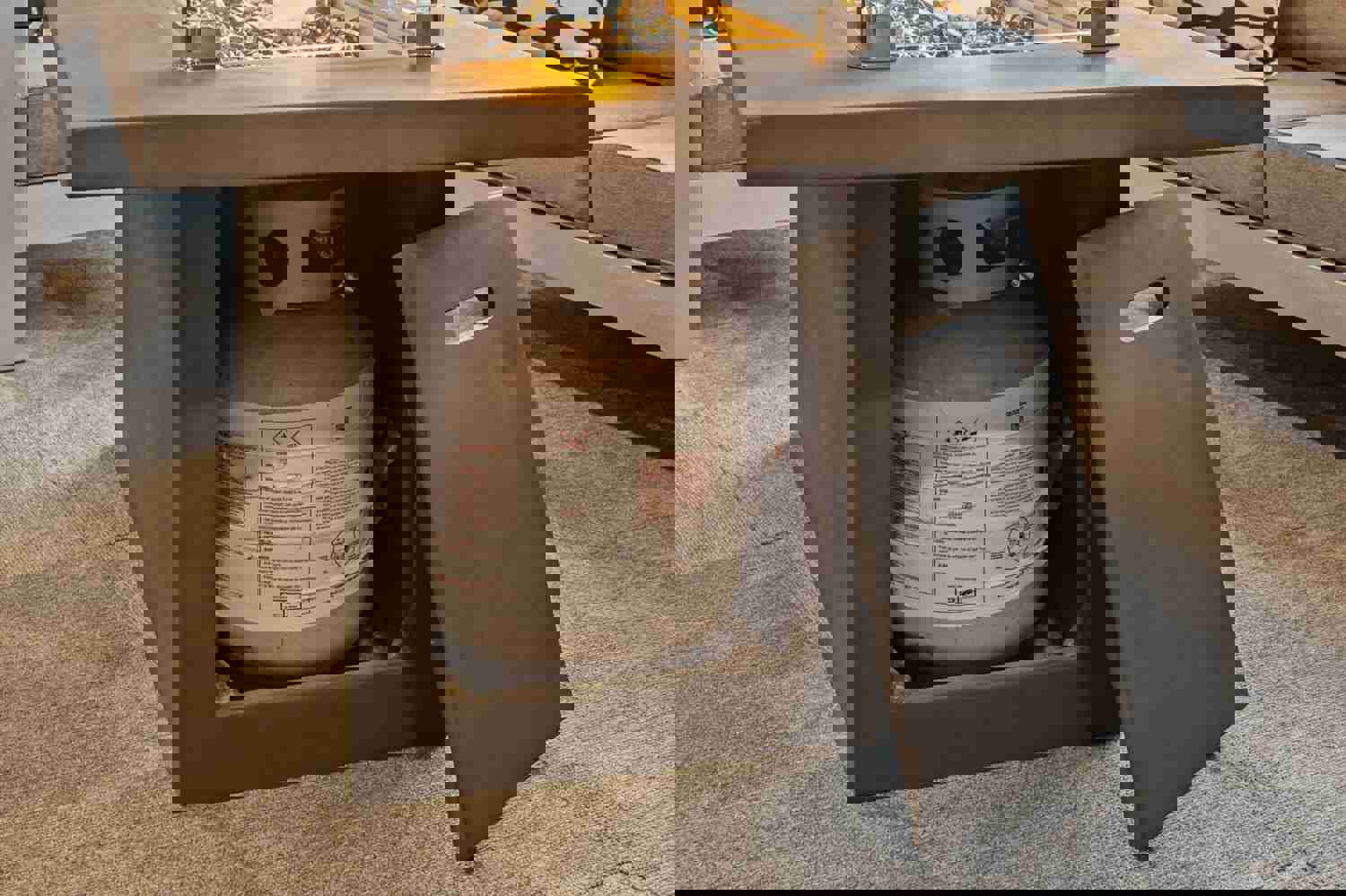 Akoya Outdoor Essentials 50" Rectangular Fire Pit Table in Concrete Gray