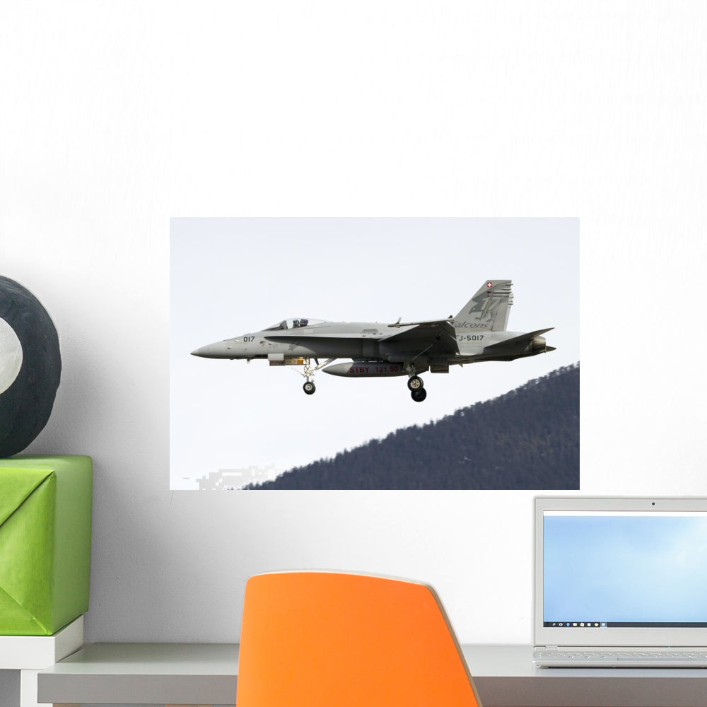 F-18 Hornet Swiss In-Flight Vinyl Wall Decal