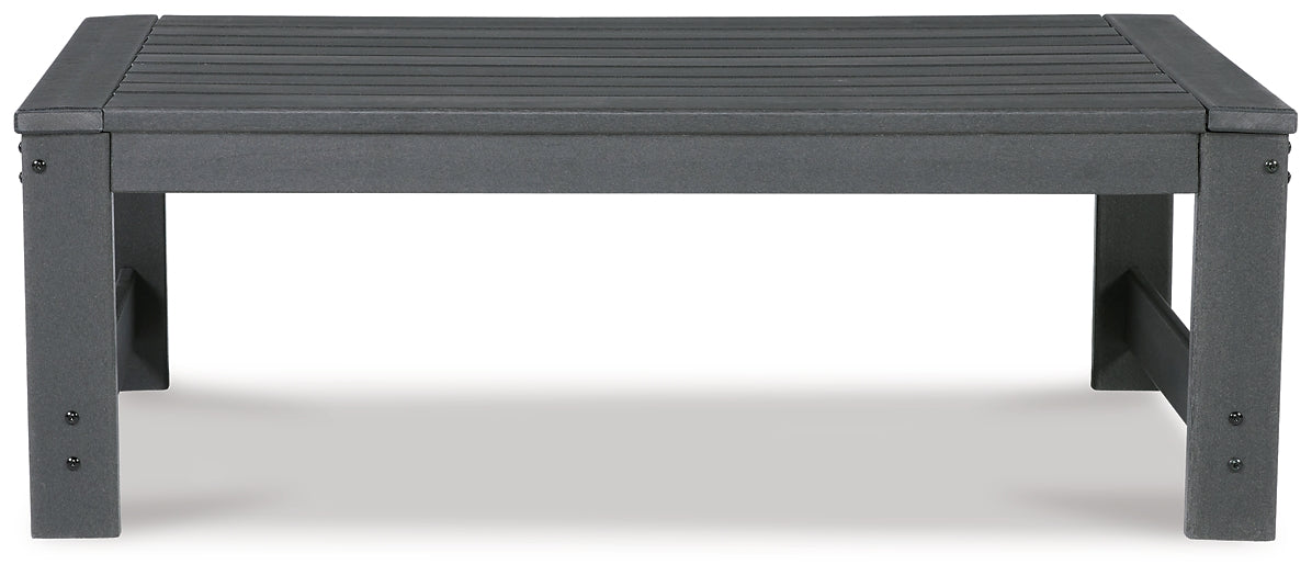 Amora Rectangular Outdoor Cocktail Table with Charcoal Gray Frame