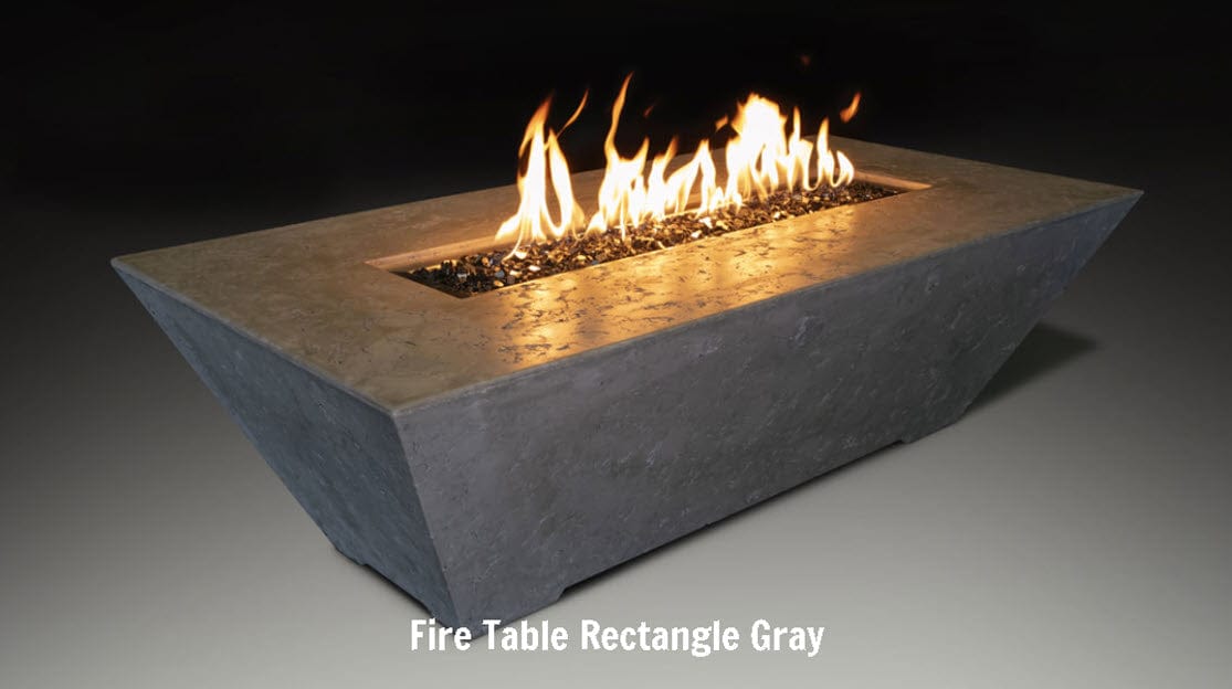 Grand Canyon Olympus Rectangular Concrete Gas Fire Pit, 60x30-Inch