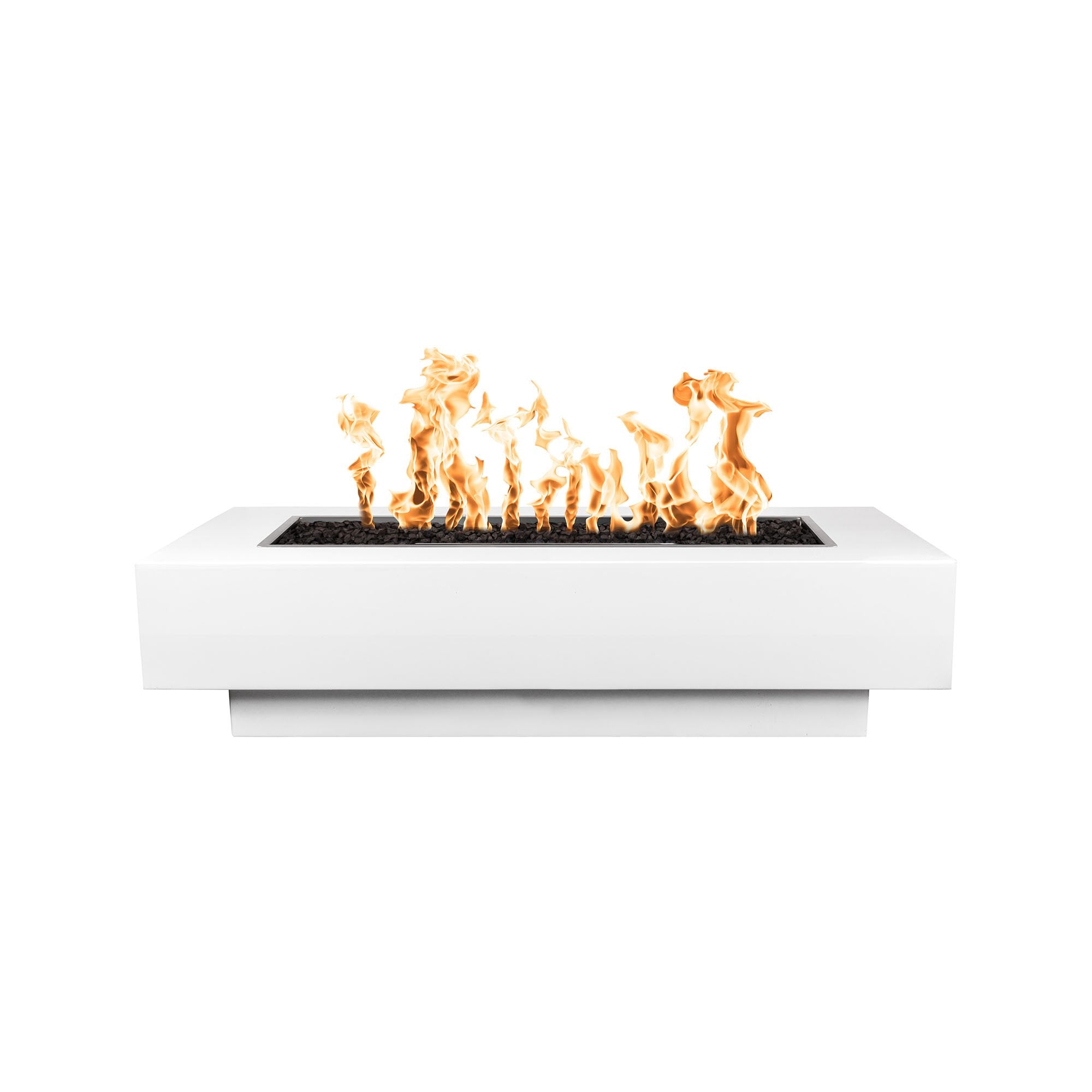 Contemporary Outdoor Plus Coronado Rectangle Fire Pit with Powder Coated Metal and Free Cover