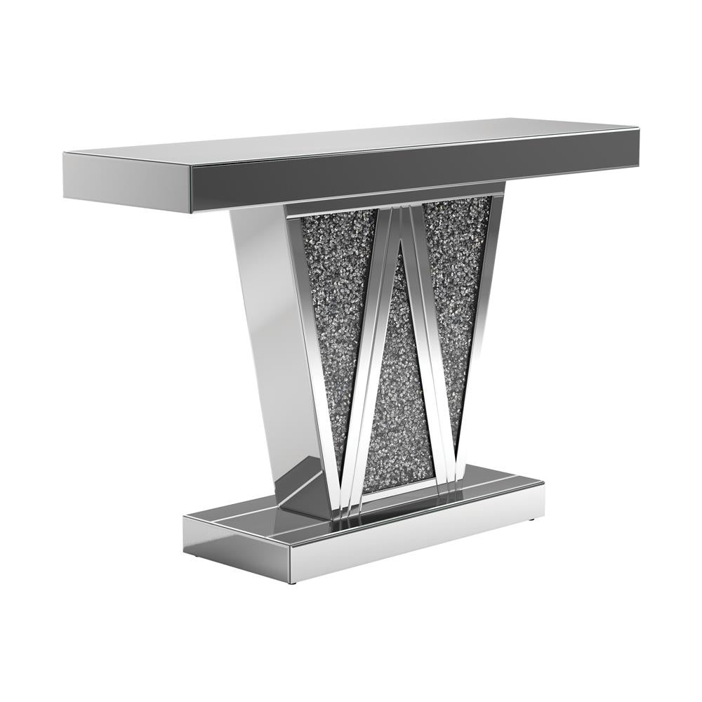 Geometric Silver Console Table for Modern Glam Spaces