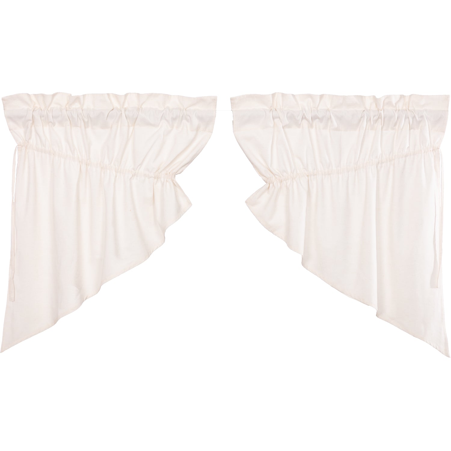 Elegant Country Style Flax Antique White Swag Curtains