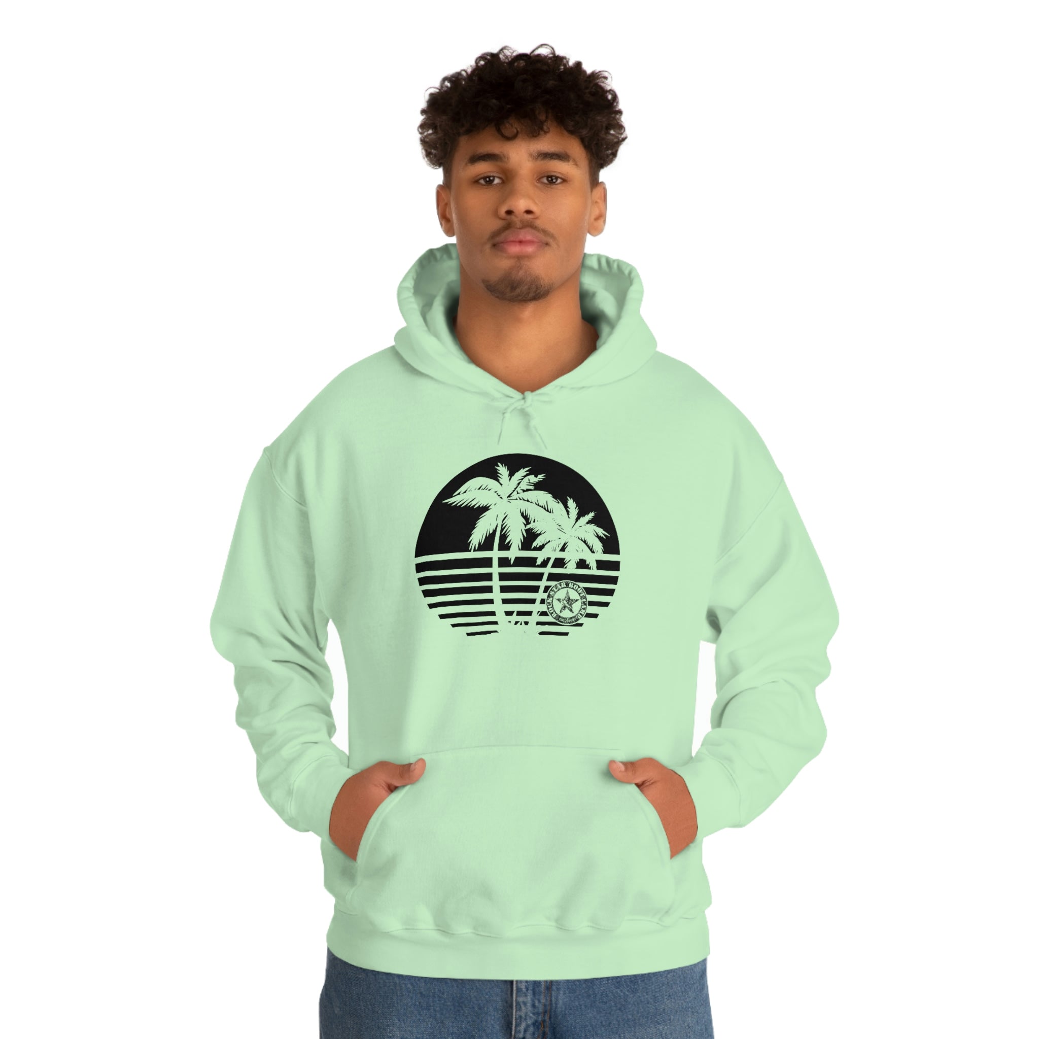 RSBC Unisex Heavy Blend Hooded Sweatshirt - Mint Palm Right Black