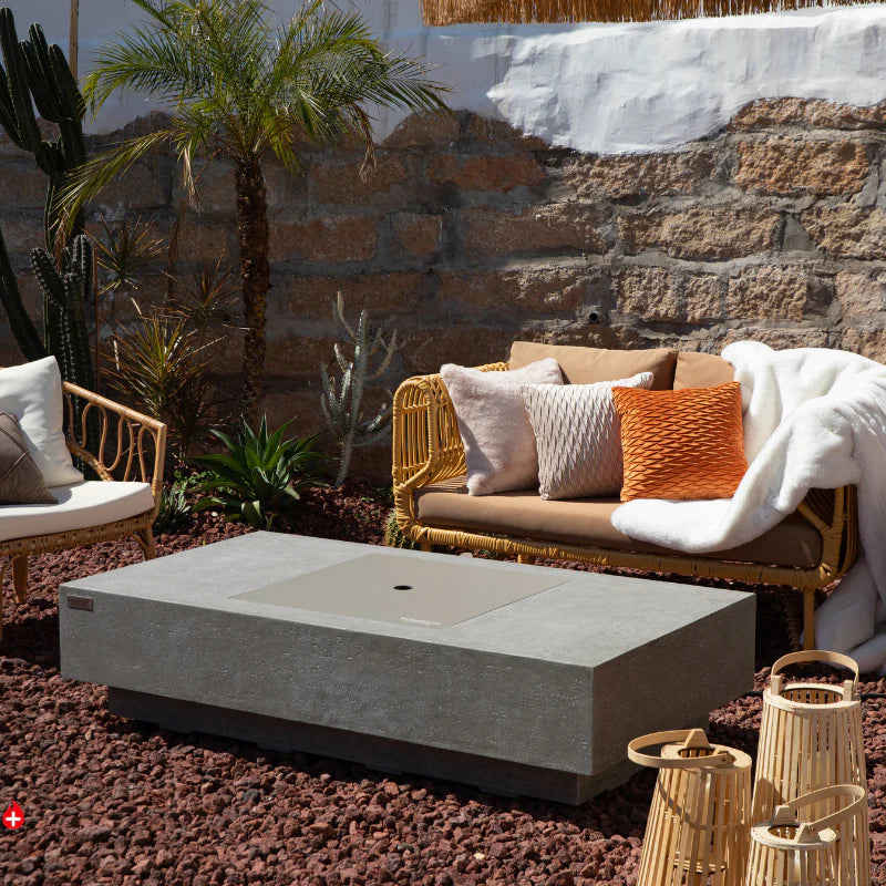 Elementi Plus Monte Carlo Rectangular Concrete Fire Pit Table