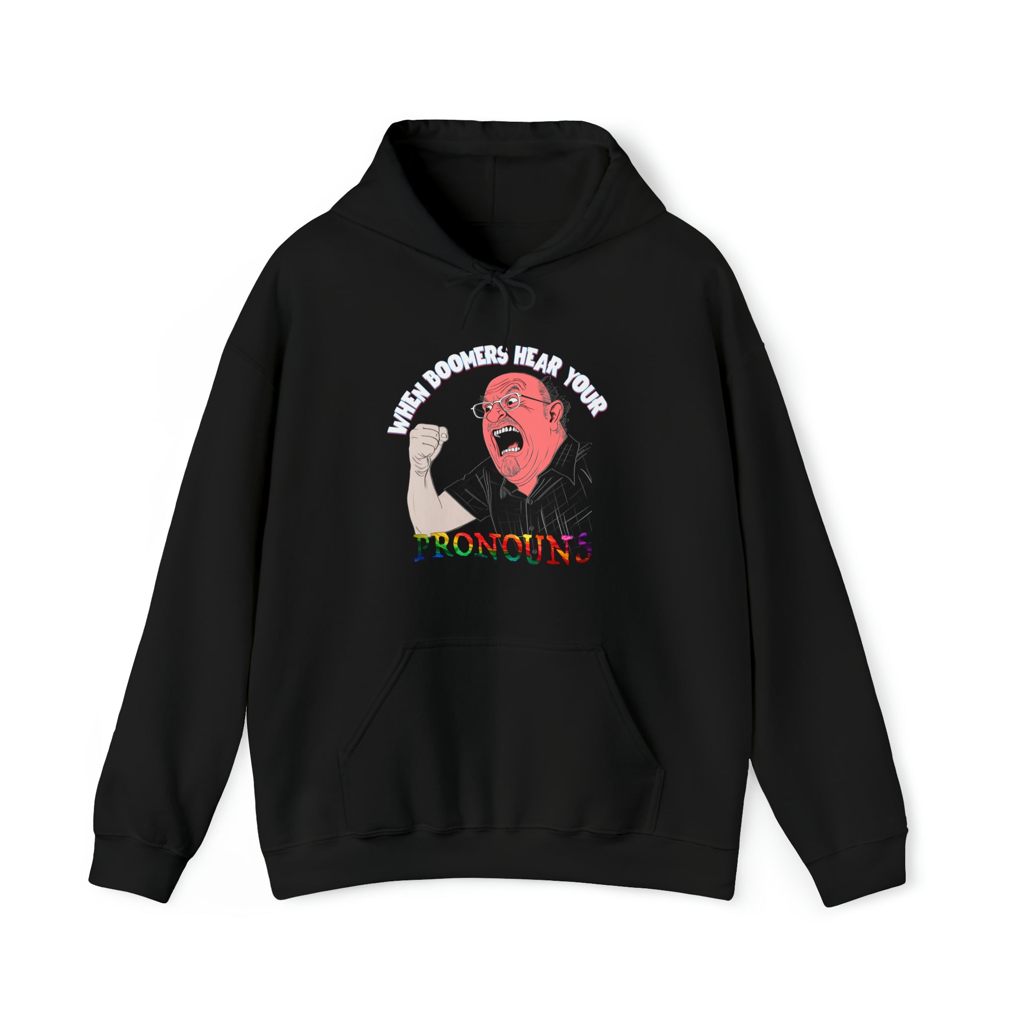 Proudly Flaunt Your Pronouns — Boomer Hoodie