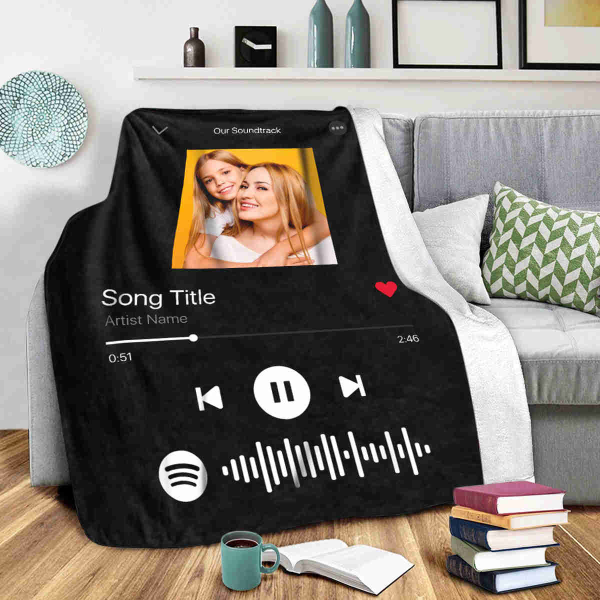 Personalized Music Code Photo Fleece Blanket