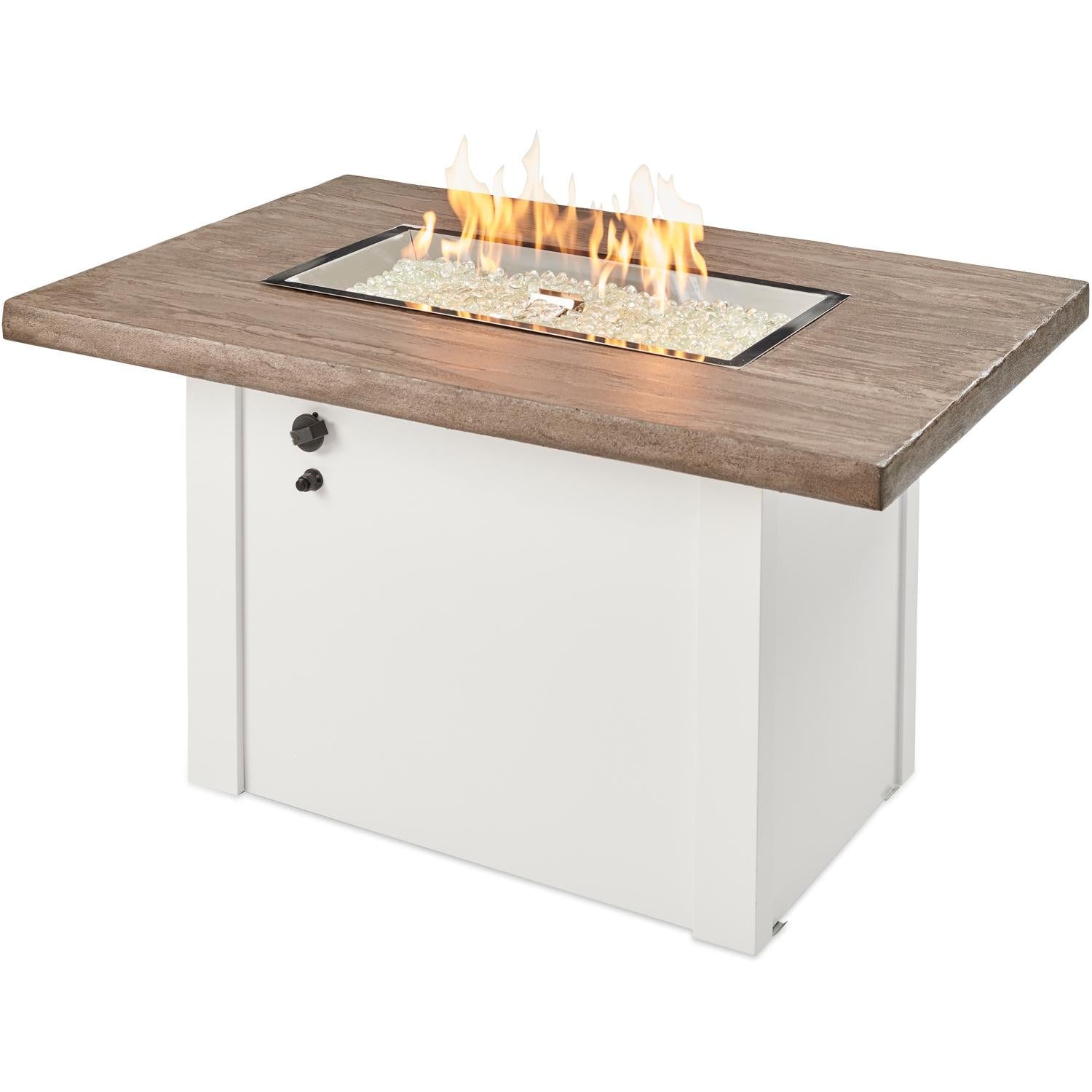 Driftwood Havenwood Gas Fire Pit Table with Modern Style and Crystal Fire