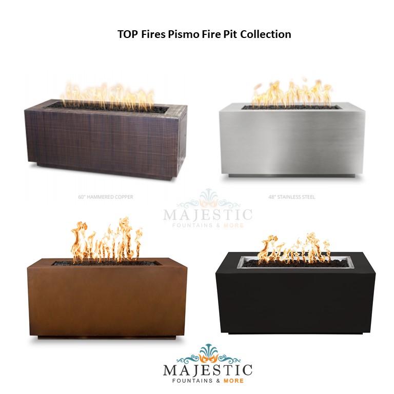 Elegant Outdoor Pismo Rectangle Fire Pit with Powder Coated Steel and Free Cover