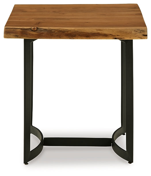 Modern Acacia Wood Rectangular End Table