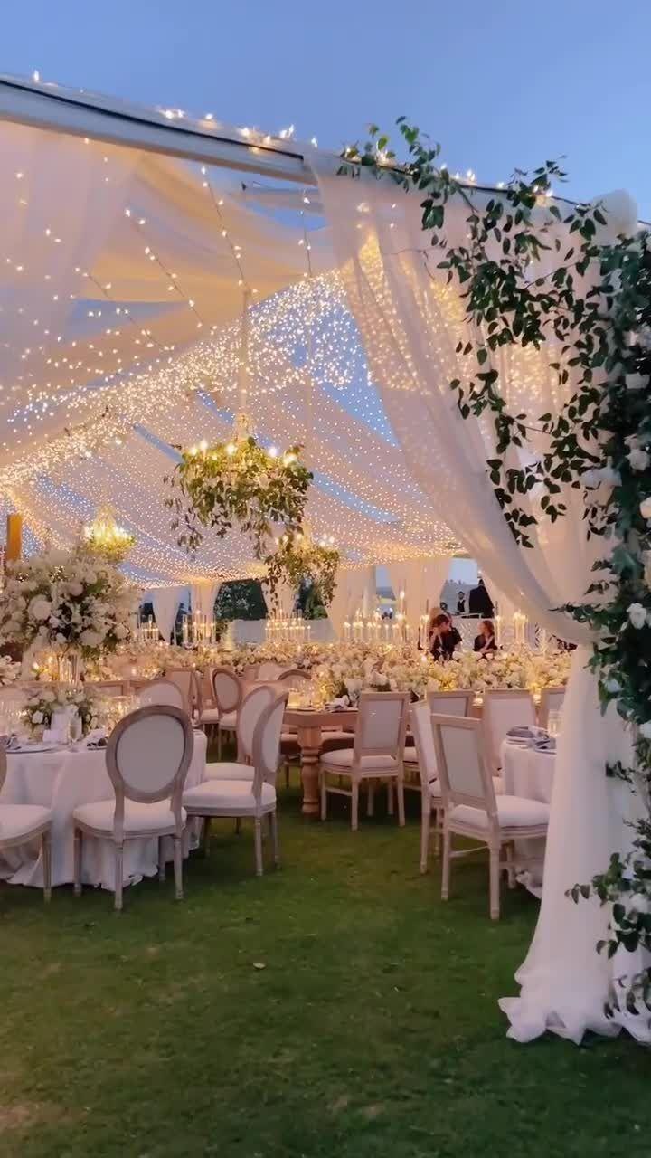 Elegant White Chiffon Wedding Ceiling Drapes