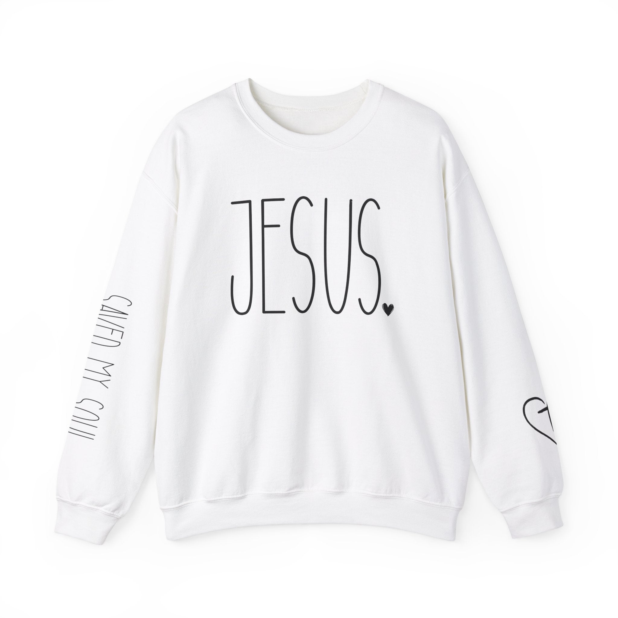 Jesus Saved My Soul Unisex Crewneck Sweatshirt with Sleeve Art