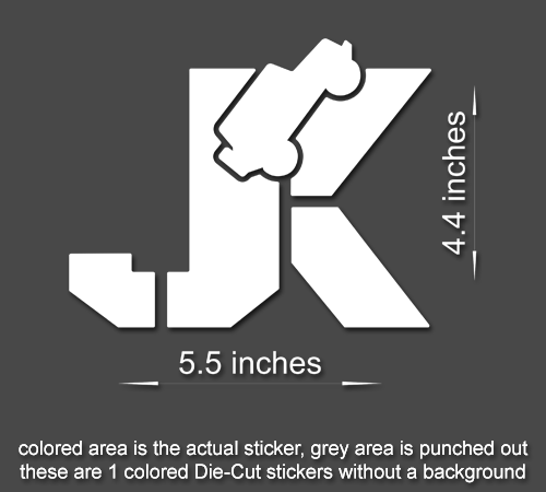 4-Pack Jeep Wrangler Fender Hood Decal Sticker Set for JK Models
