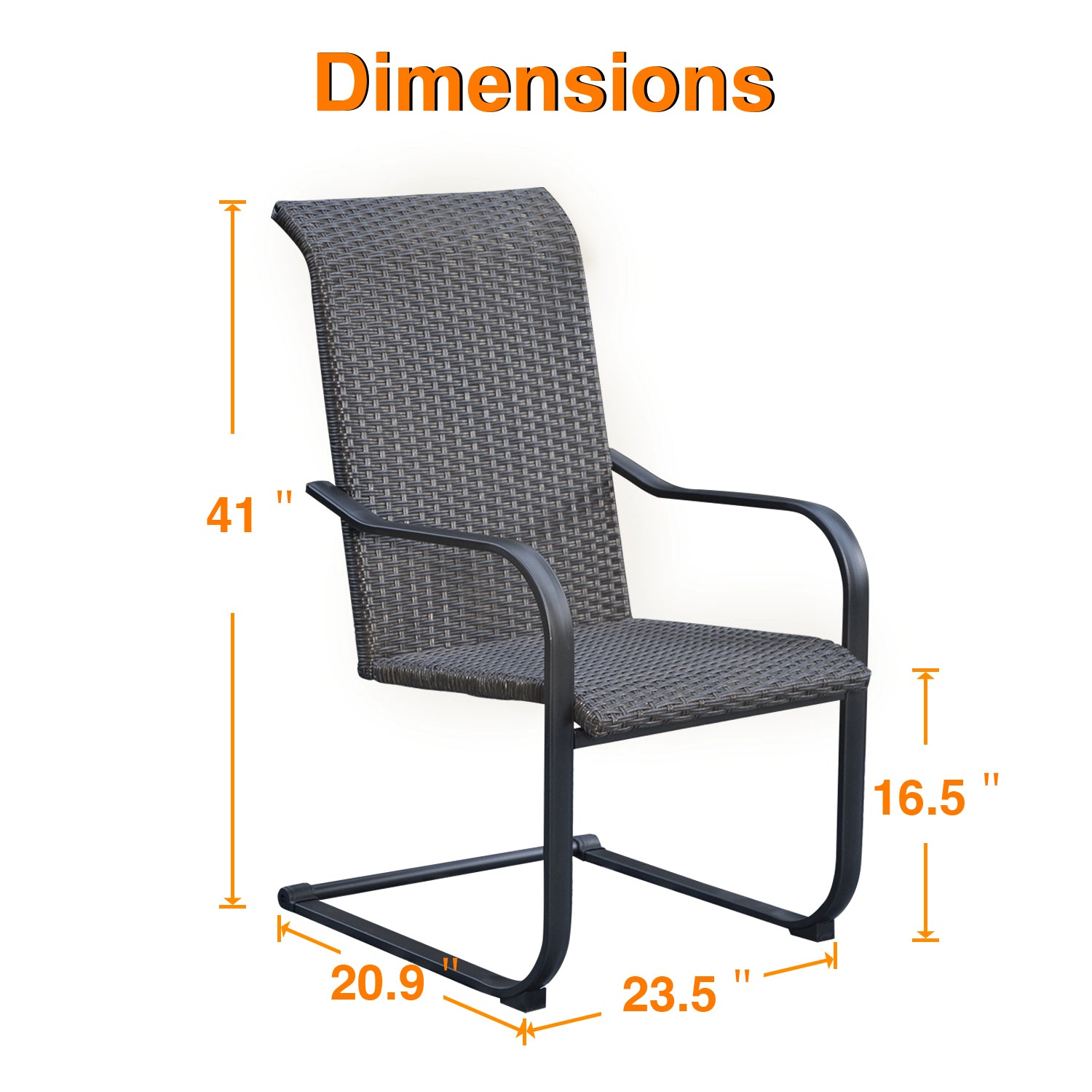 PHI VILLA 5-Piece Outdoor Dining Set with Durable Rattan Chairs and Steel Table