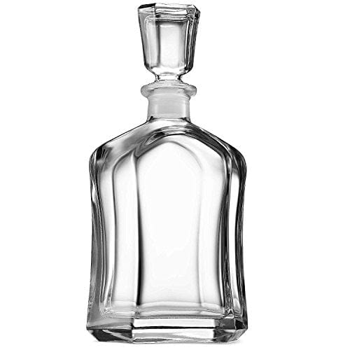 Paksh Elegant Glass Decanter with Geometric Stopper - Premium Whiskey, Wine, and Juice Carafe