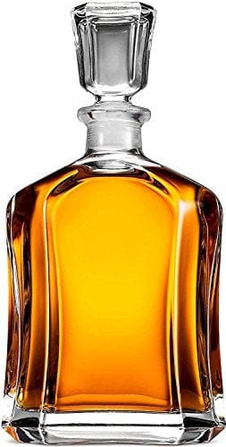 Paksh Elegant Glass Decanter with Geometric Stopper - Premium Whiskey, Wine, and Juice Carafe