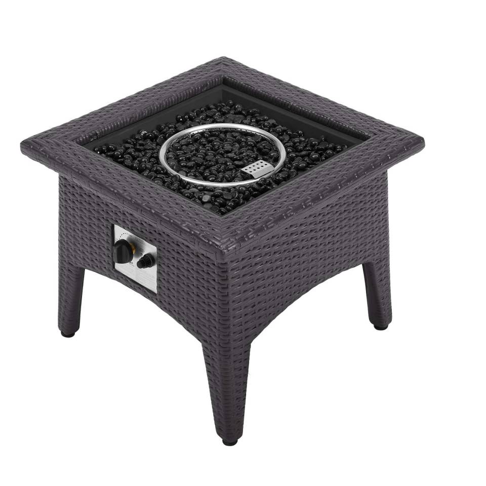 Modway Convene 3 Piece Outdoor Patio Set with Fire Pit