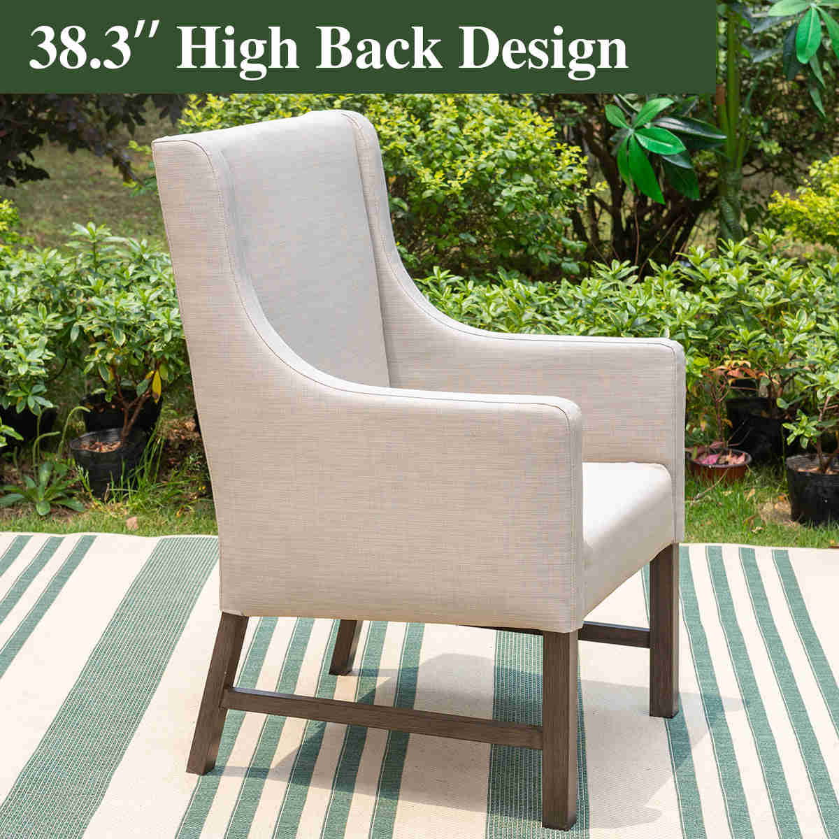 PHI VILLA 7-Piece Outdoor Dining Set with Textilene Chairs and Metal Table