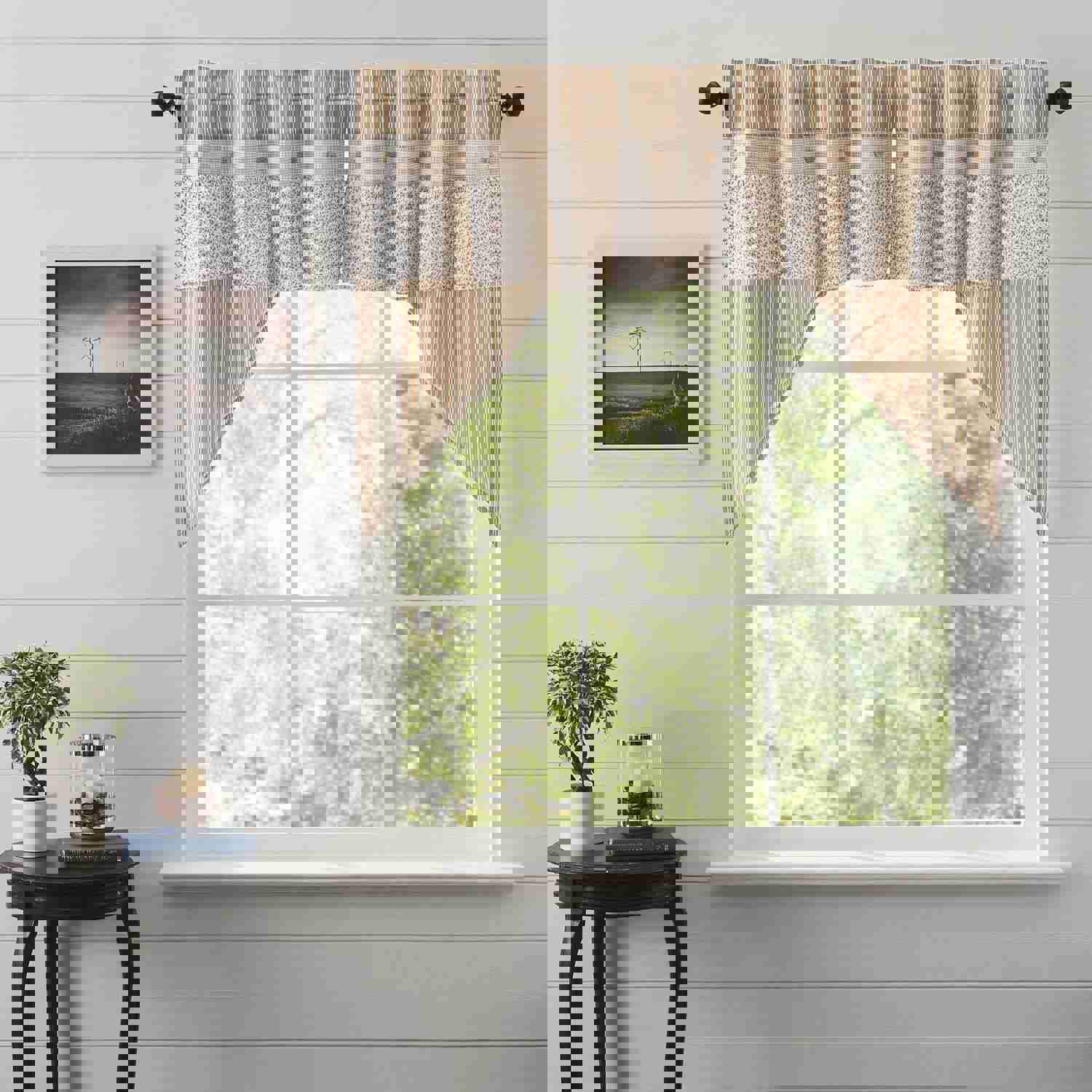 Elegant Camilia Ruffled Lined Swag Curtains Set