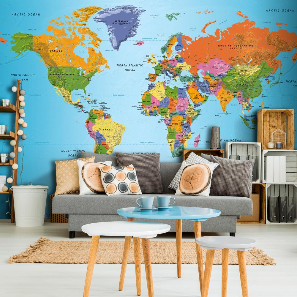 World Map Peel & Stick Wall Mural - Vibrant Global Adventure