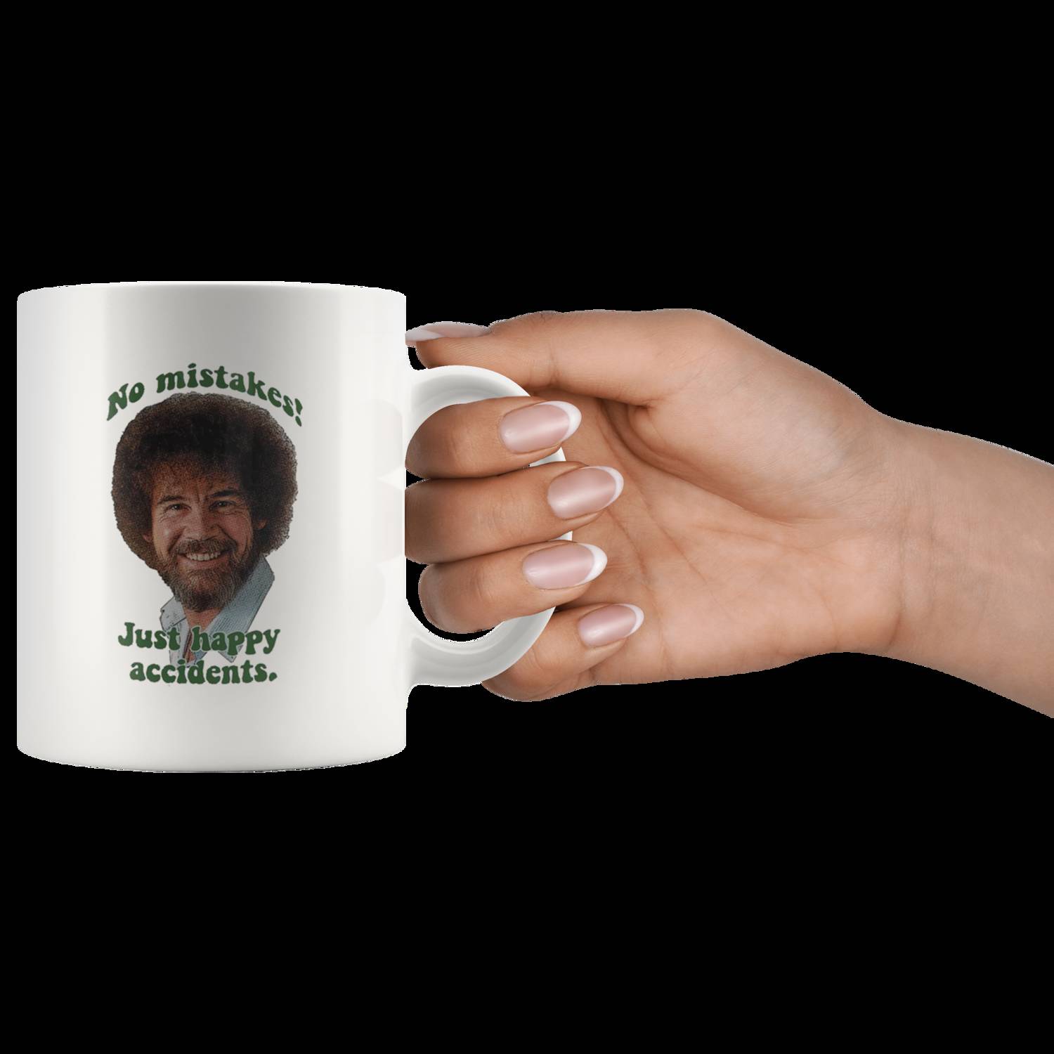Bob Ross "No Mistakes, Just Happy Accidents" Ceramic Coffee Mug