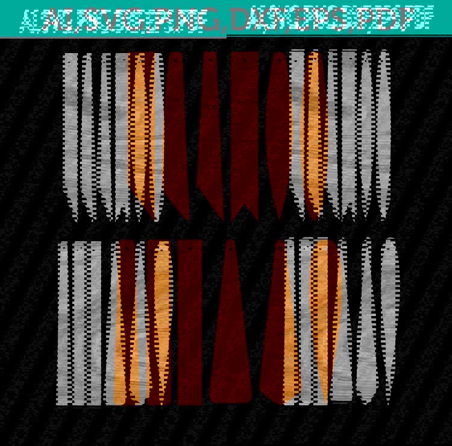 Premium Long Rectangle Leather Earring Templates for DIY Crafters