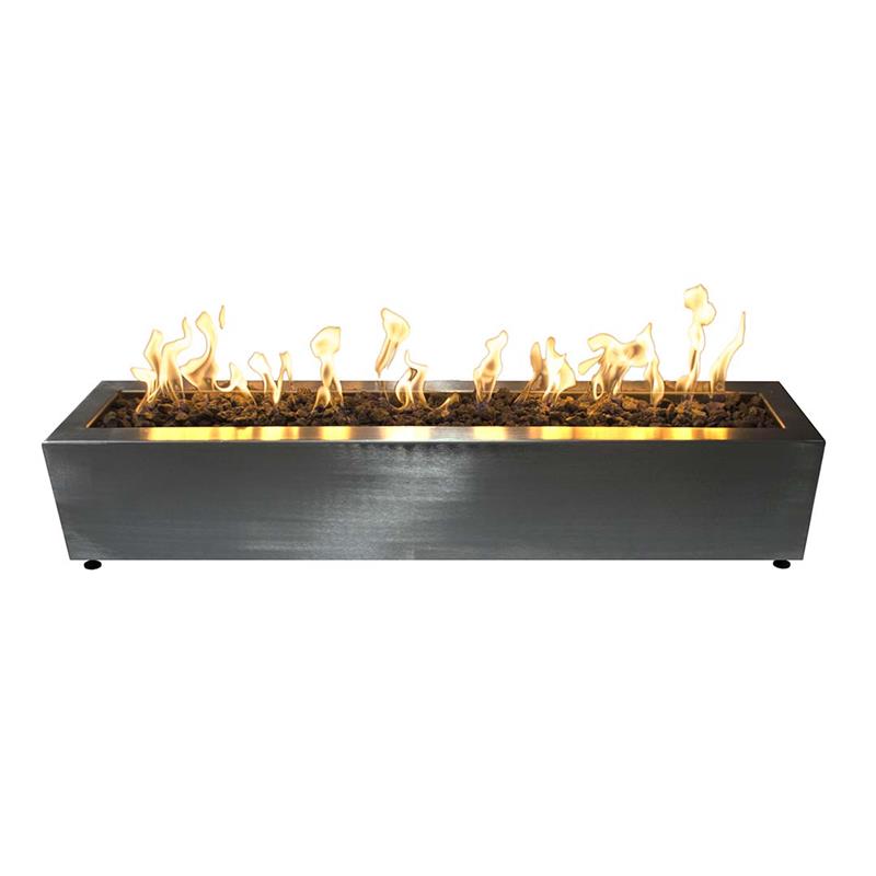 Eaves 60" Rectangle Stainless Steel Gas Fire Pit