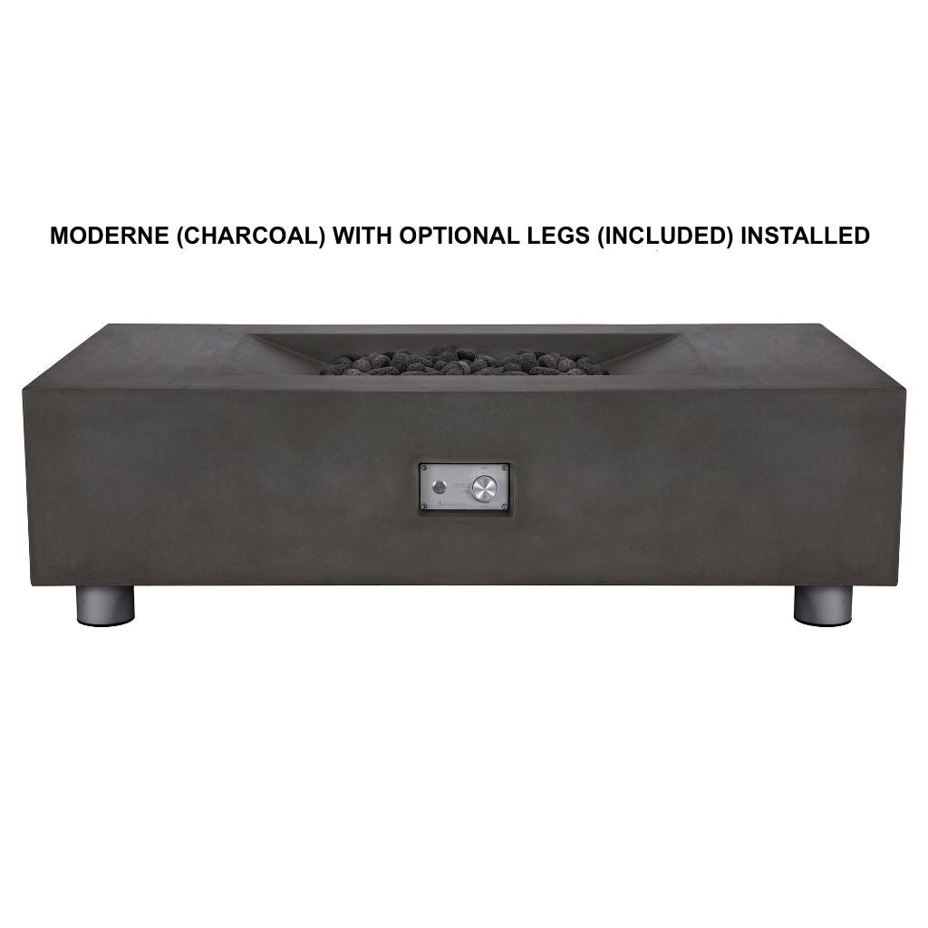 Moderne Rectangle Gas Fire Pit Table for Outdoor Living