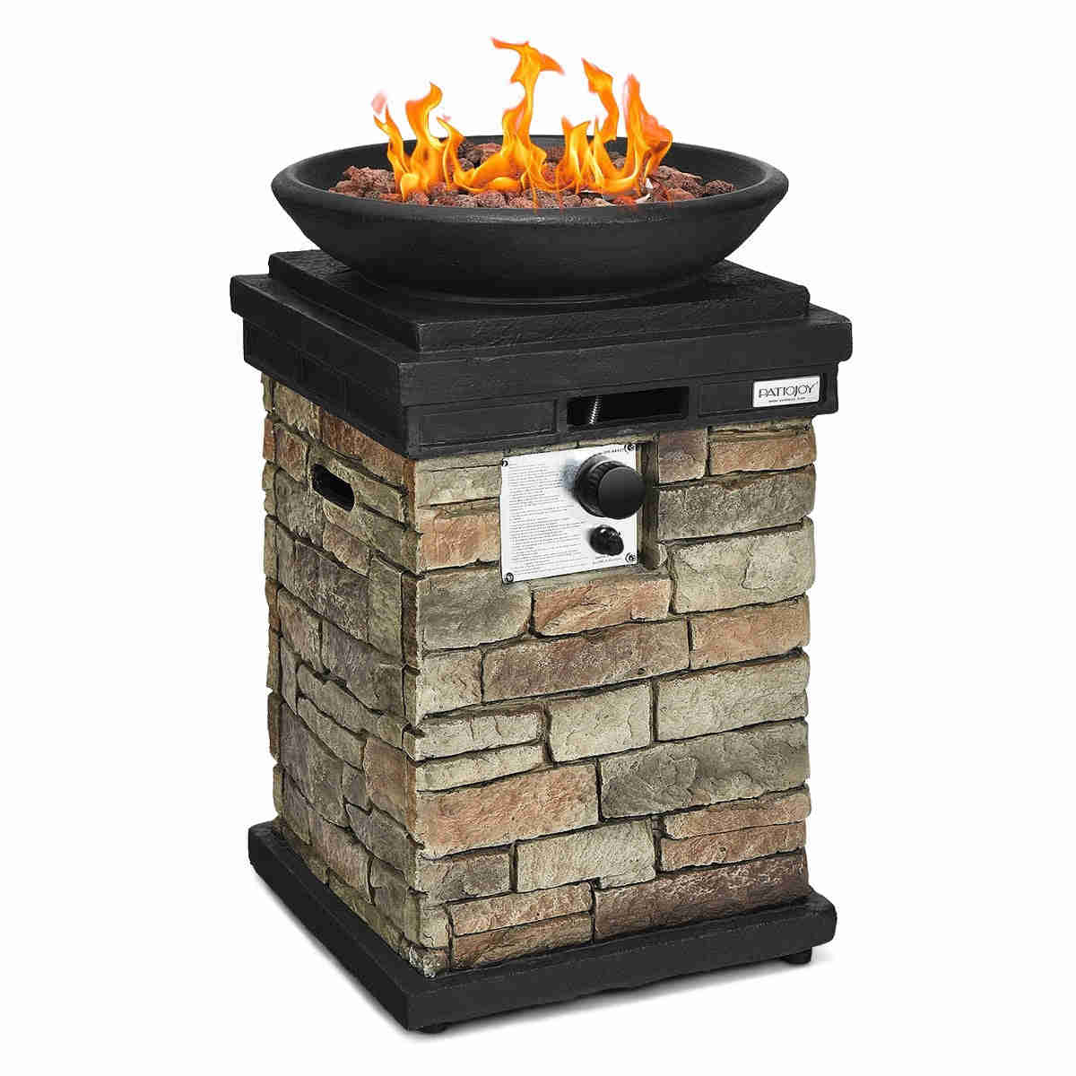 Stainless Steel Outdoor Propane Fire Pit, 40,000 BTU
