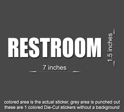 Durable Vinyl RESTROOM Sign Decal for Business and Office #60508