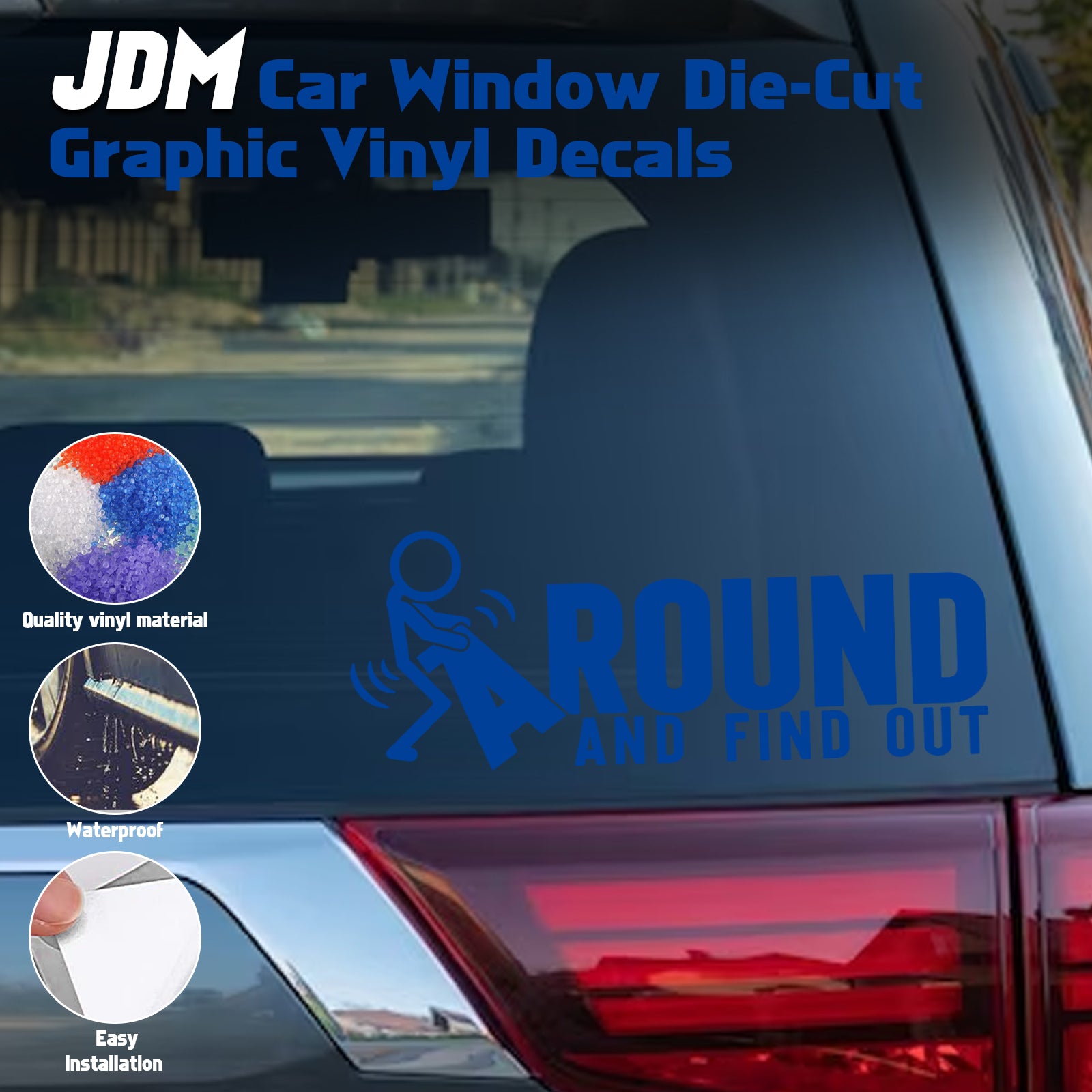 Xotic Tech FAFO JDM Car Window Decal, 3-Piece Reflective Vinyl Sticker Set