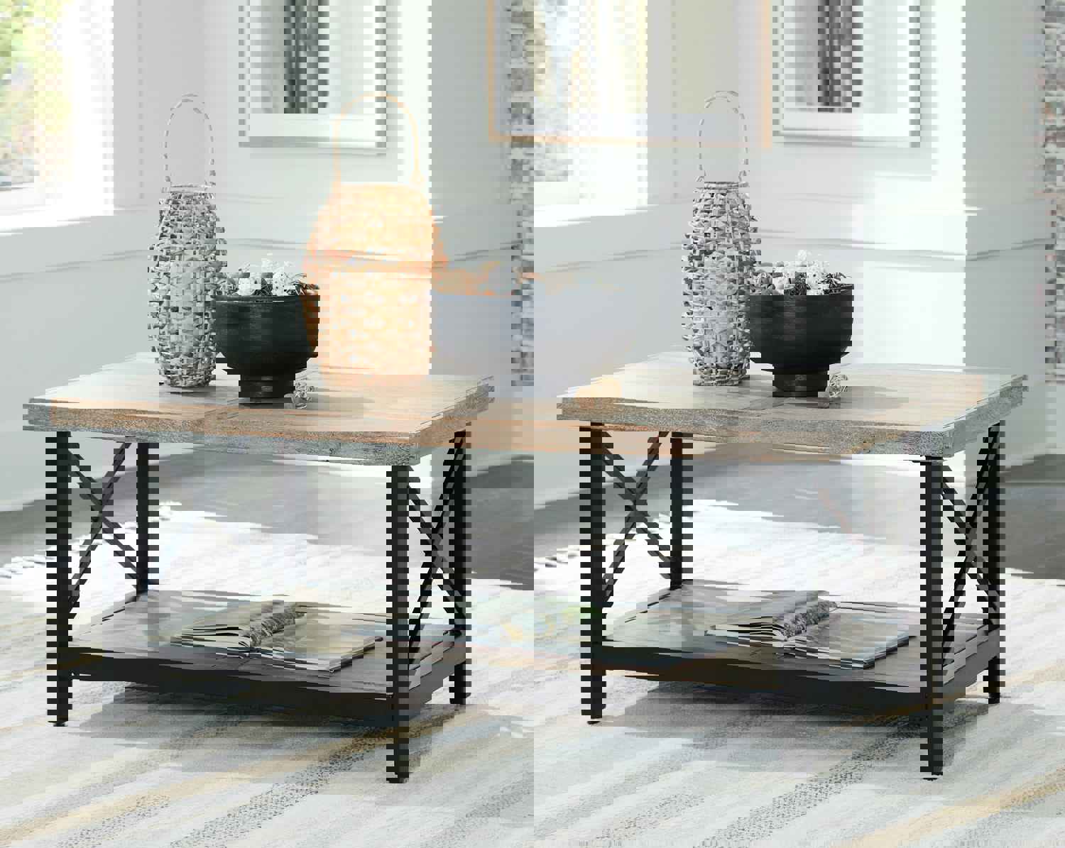 Rustic Urban Contemporary Coffee Table with Storage
