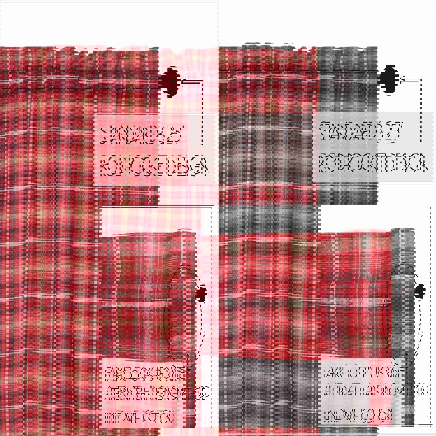 Elegant Country-Style Window Swag Set with Tartan Plaid