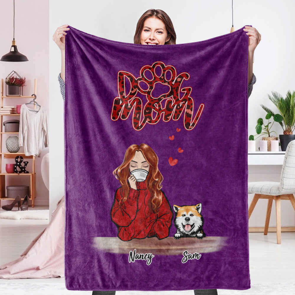 Personalized Halloween Fleece Blanket with Pets Design