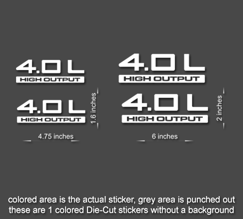 Jeep 4.0L Wrangler Decal Stickers Set for TJ, JK, CJ, YJ Models