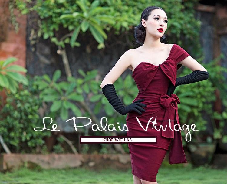 Vintage Royal Wine Red Fold Bow Sheath Dress