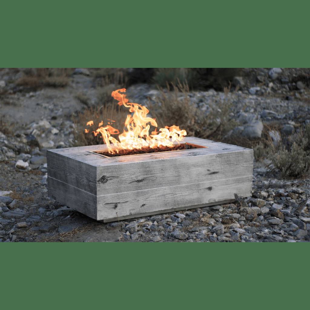 Outdoor Plus Coronado 48-inch Rectangle Gas Fire Pit with GFRC Wood Grain