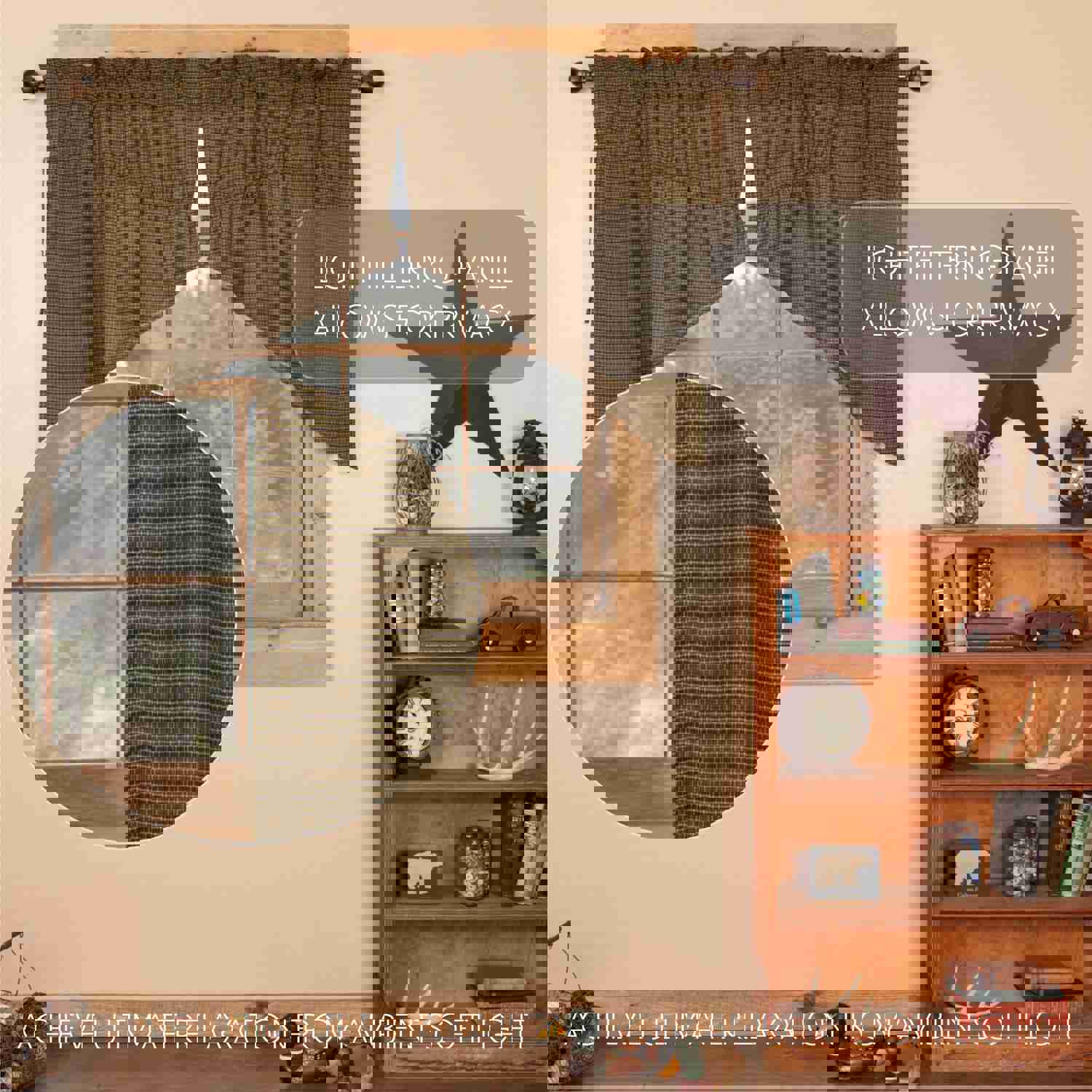 Elegant Country-Style Window Swag Set with Plaid Pattern