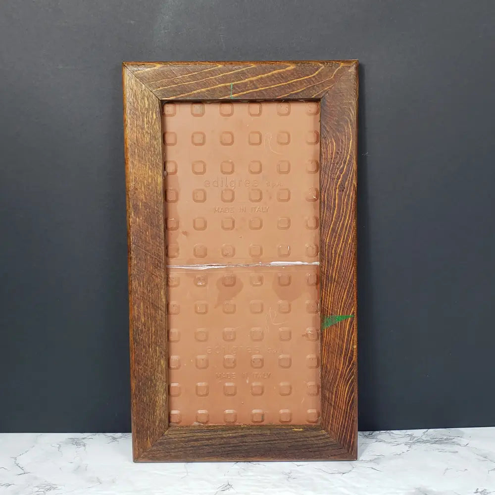 Vintage Italian Red Pepper Tile Trivet, Wood Wall Decor