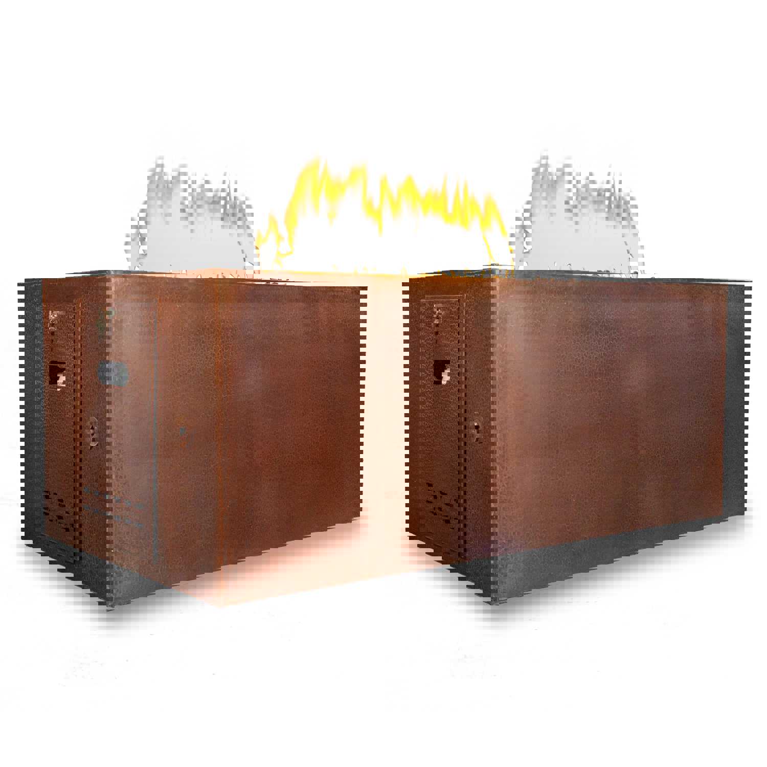 60 x 32 Moreno Copper Rectangle Gas Fire Pit with Hidden Propane Tank