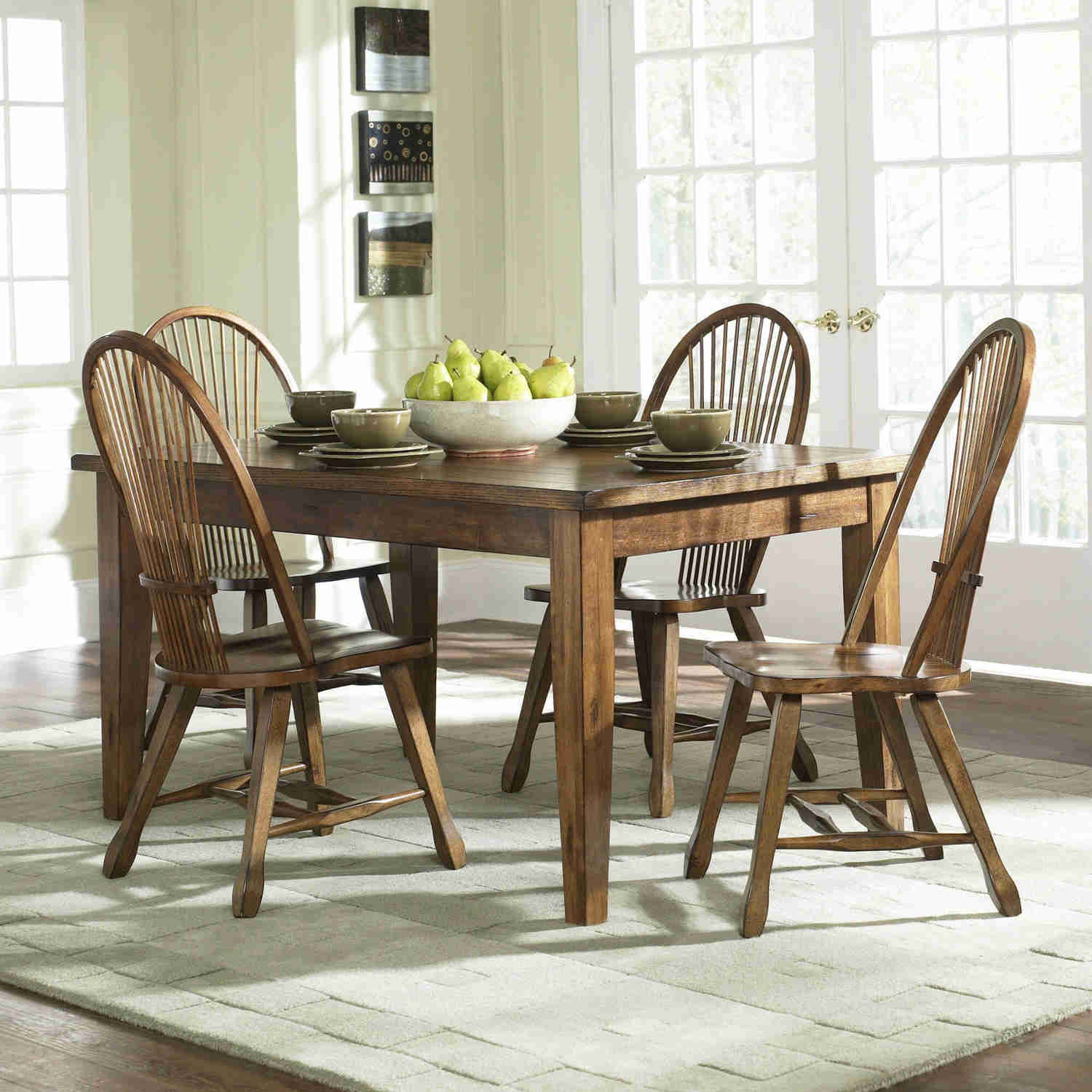 Rustic Oak Treasures Rectangular Dining Table