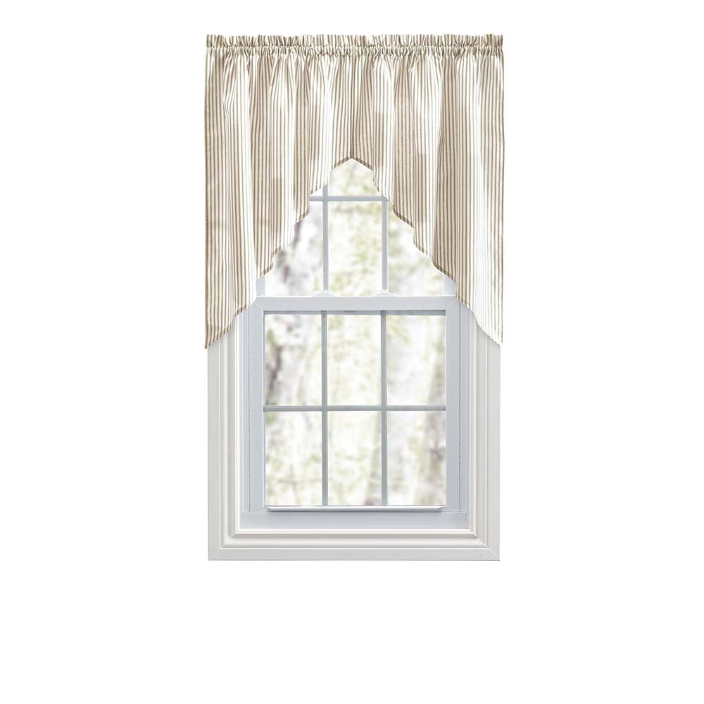 Ellis Classic Ticking Stripe Tailored Swag Curtains 56x36