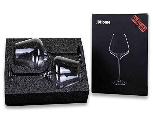 Elegant Handcrafted Burgundy Wine Glasses - Italian Style, Lead-Free Crystal Glass Set