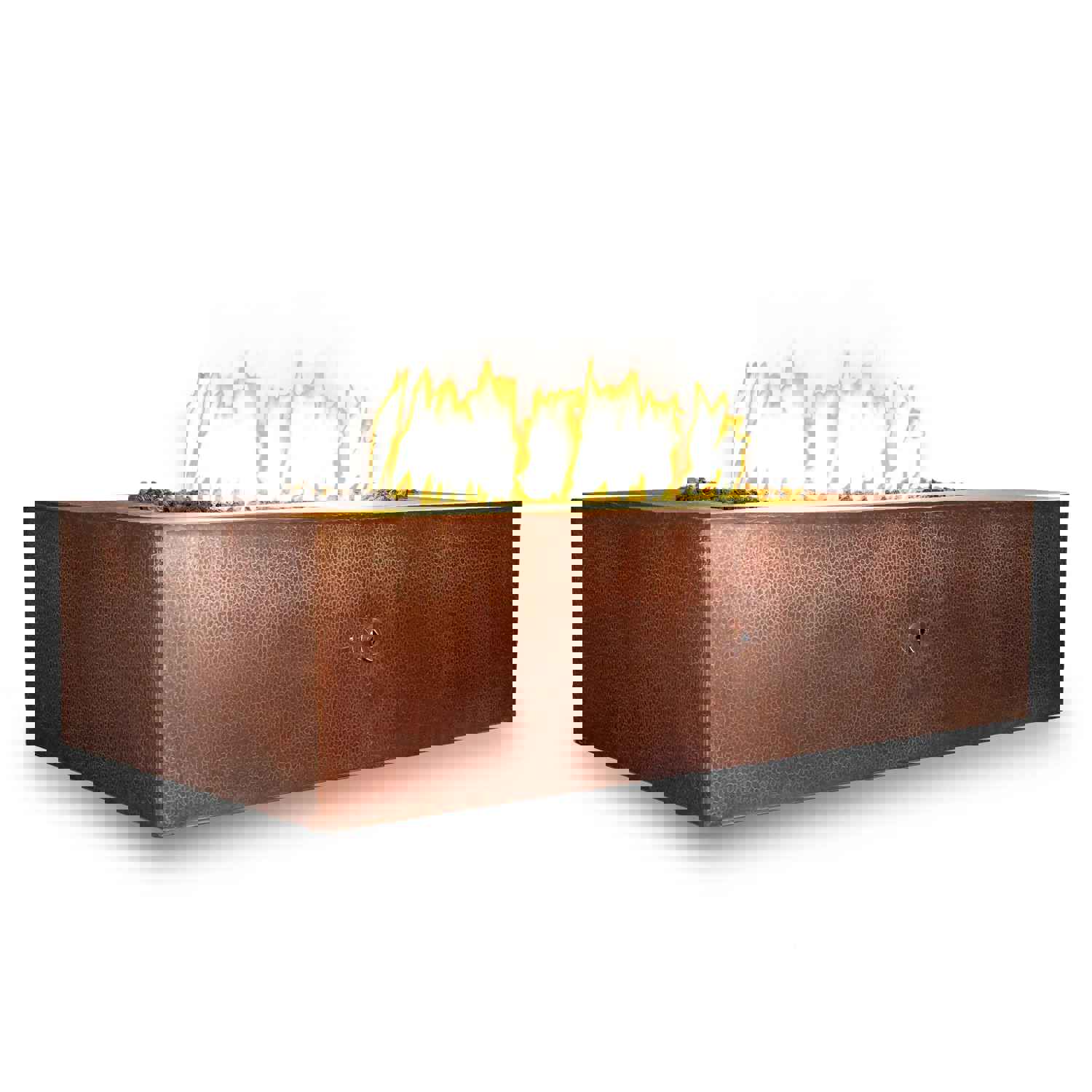 60 x 32 Moreno Gravity Rectangle Copper Gas Fire Pit - Luxurious Outdoor Heating