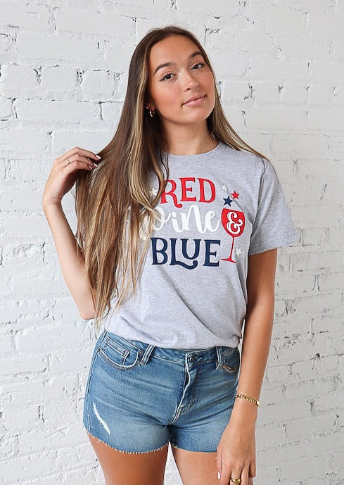 Luxury Soft Cotton Red Wine & Blue T-Shirt