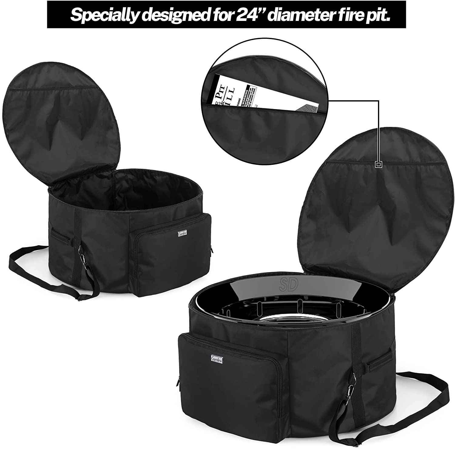 SAMDEW 24-Inch Outdoor Fire Pit Bag, Compatible with Outland Firebowl Models 883 & 885